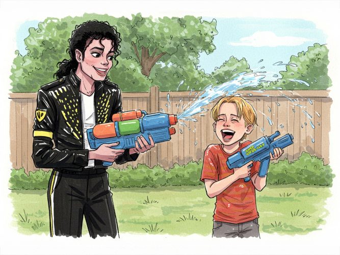 Michael And Mac Have Super Soaker Fun